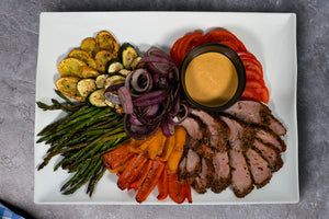 Encrusted Pork Tenderloin with Vegetables