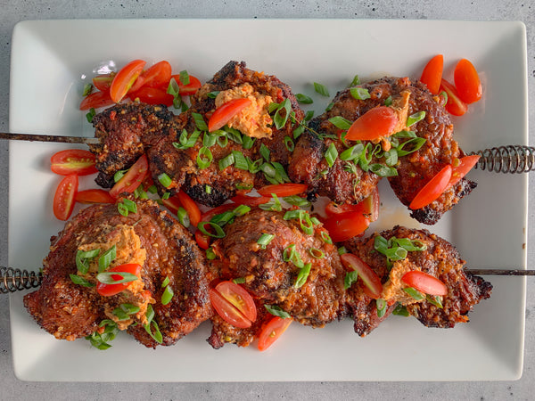 Brazilian Style Picanha Skewers with Roasted Tomato & Herb Butter
