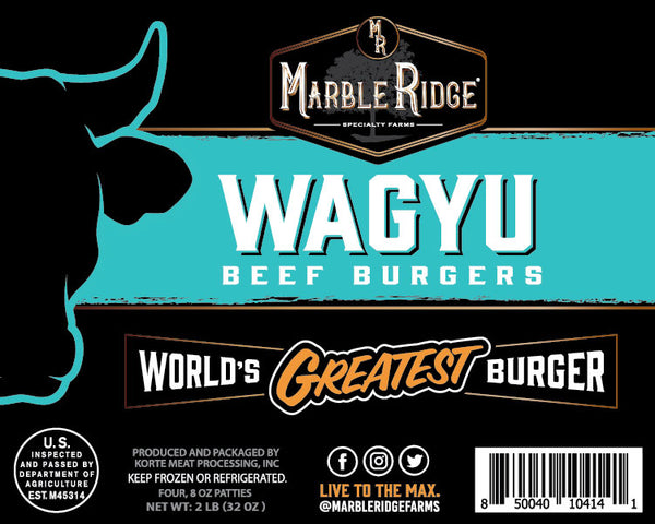 Ground Wagyu Beef Burgers - Marble Ridge Specialty Farms