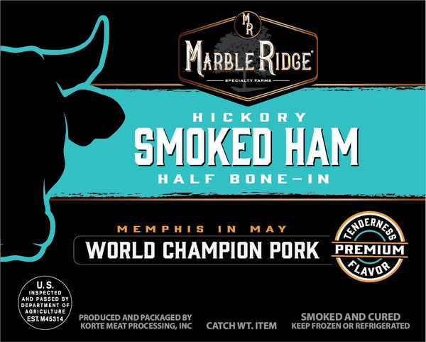 Bone-in Ham, Half - Marble Ridge Specialty Farms