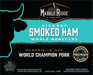 Boneless Ham, Whole - Marble Ridge Specialty Farms